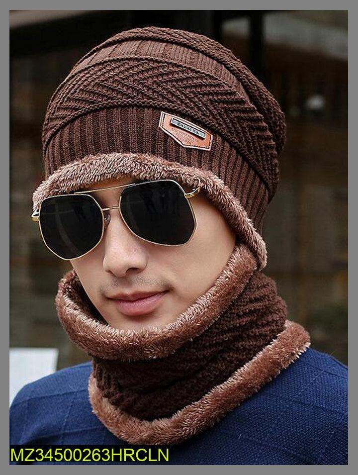 Beanie Wool Cap With Neck Warmer