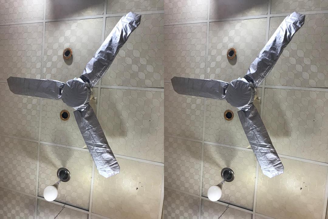 2 Pcs Parachute Plain Ceiling Fan Cover 