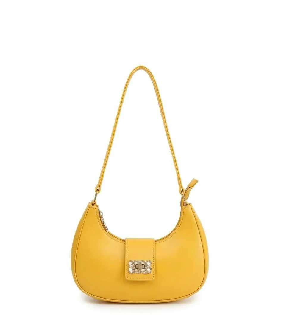 Girl's PU Leather Plain Shoulder Bag