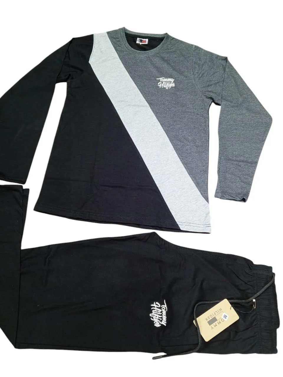 2 Pcs Men's Cotton Jersey Embroidered Track Suit