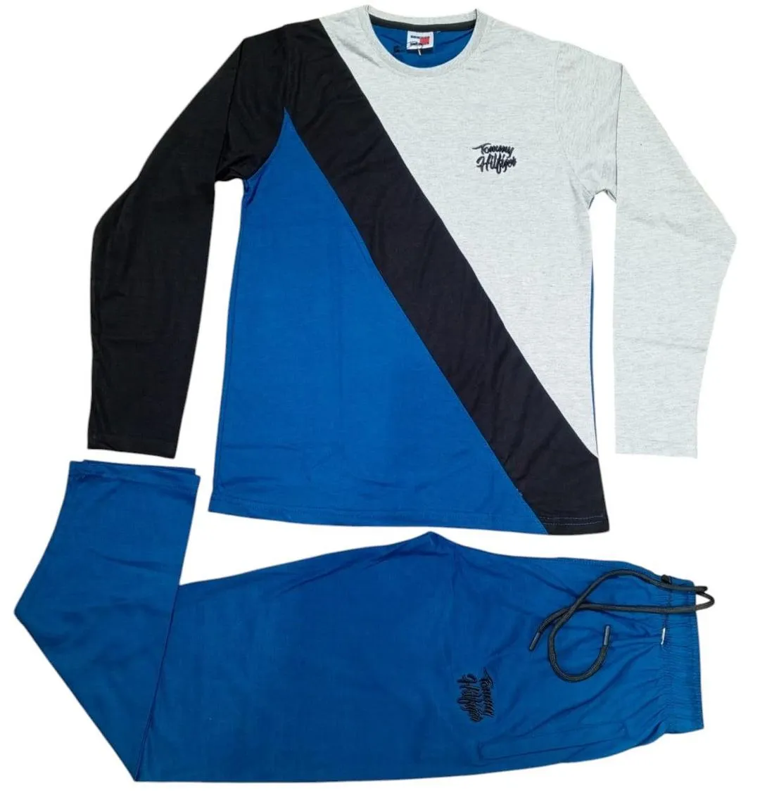 2 Pcs Men's Cotton Jersey Embroidered Track Suit