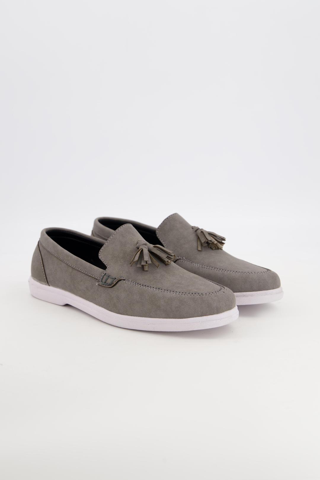 Men's Leather Fancy Grey Loafers -  Stylish Footwear