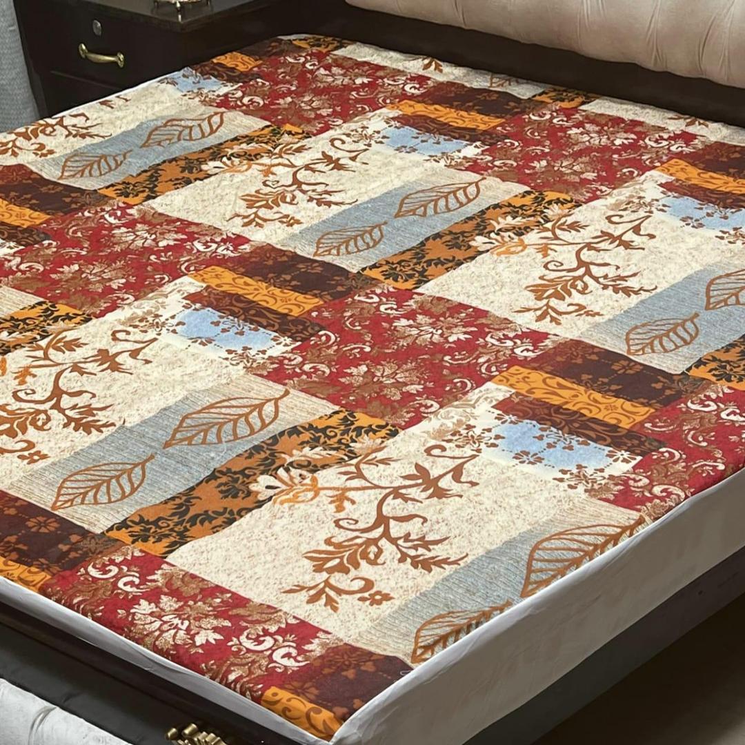 Waterproof Terry Cotton Printed Mattress Cover for Standard King Size Beds