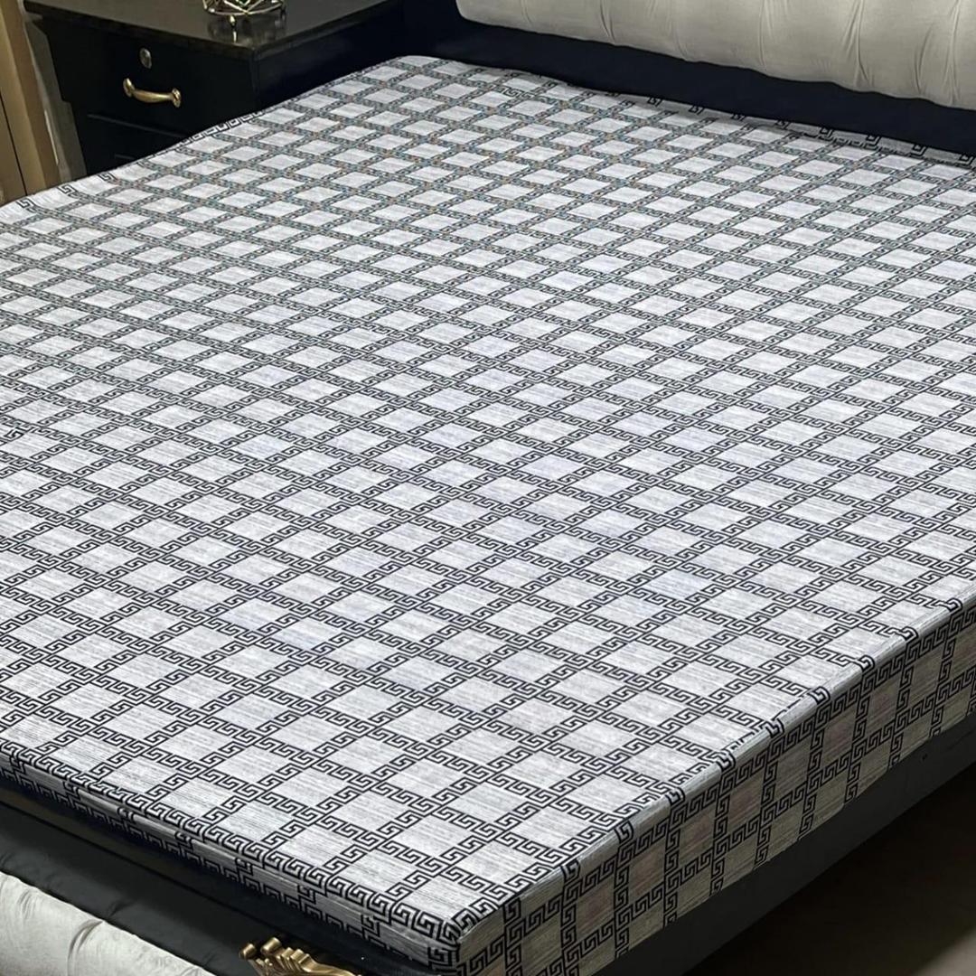 Premium Waterproof Printed Terry Cotton Mattress Cover for Standard King Size