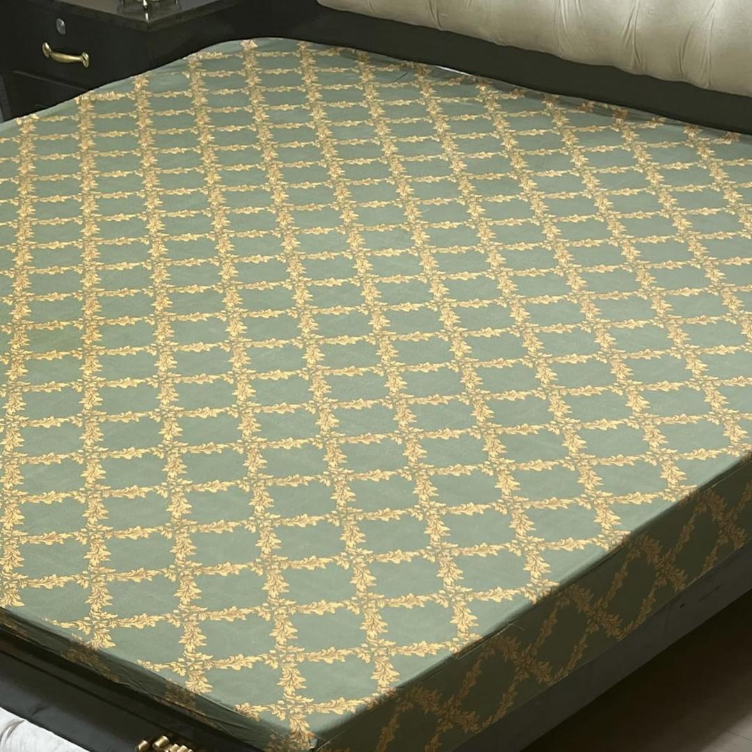 Waterproof PU Printed Mattress Cover for Double Bed - 1 Pc