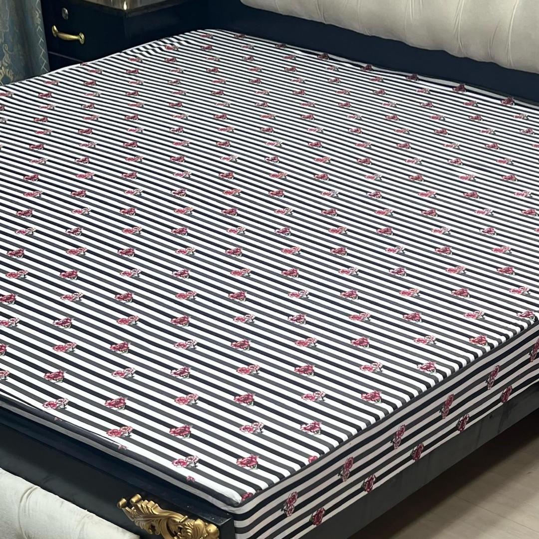 Waterproof PU Printed Mattress Cover for Double Bed - 1 Pc