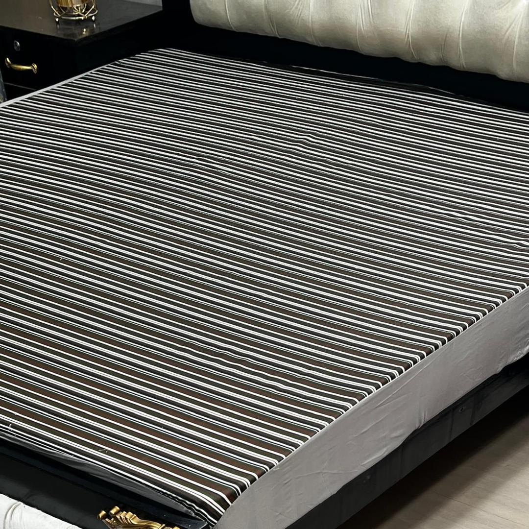 Waterproof PU Double Bed Mattress Cover - 1 Pc Printed Design