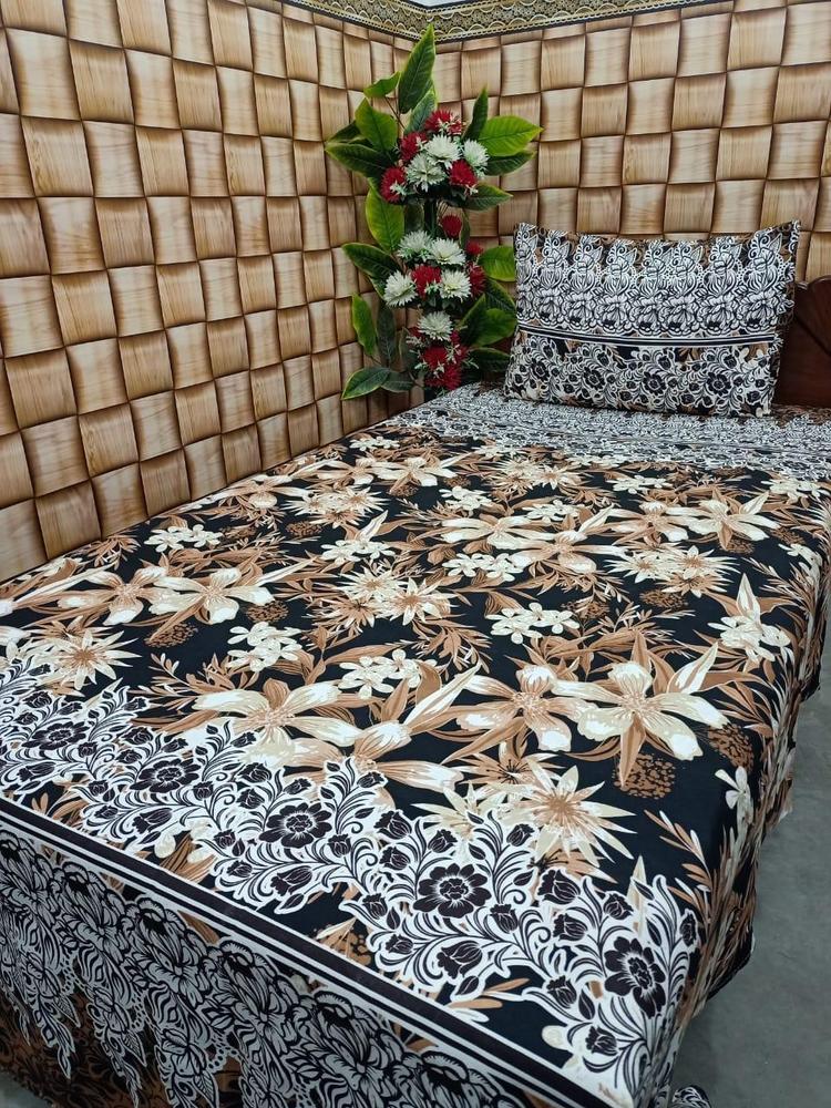4 Pcs Crystal Cotton Printed Single Bedsheets