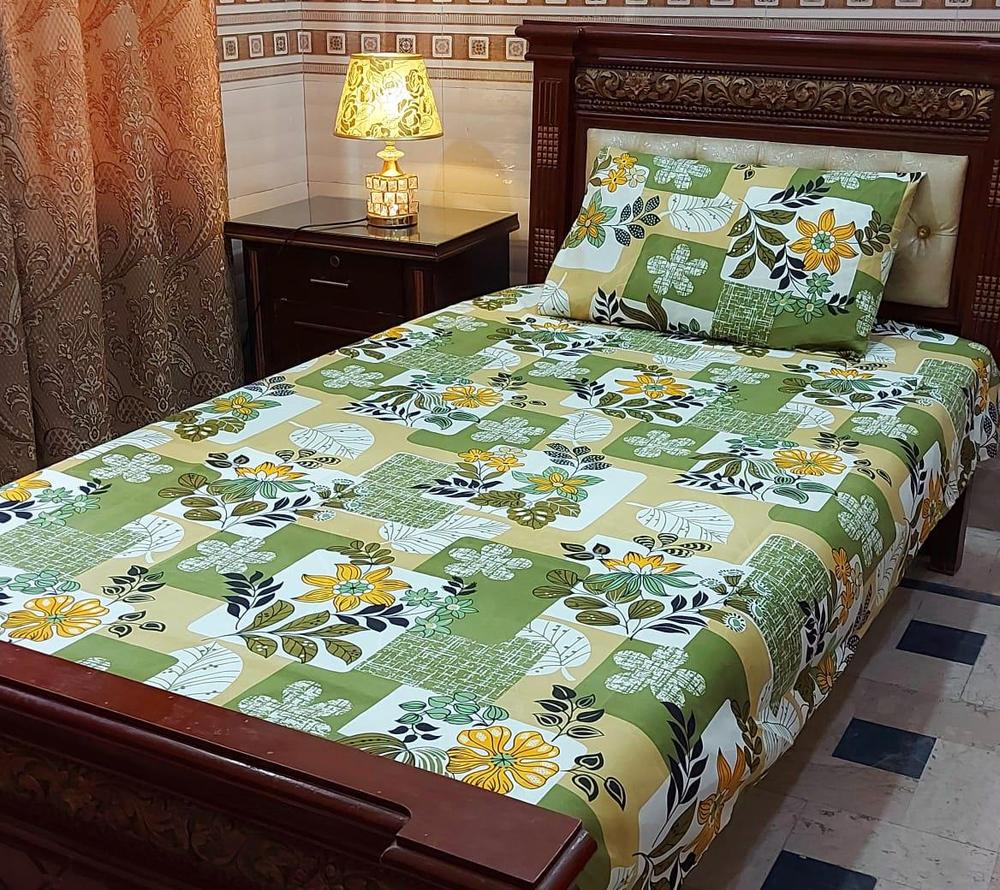 4 Pcs Crystal Cotton Printed Single Bedsheets