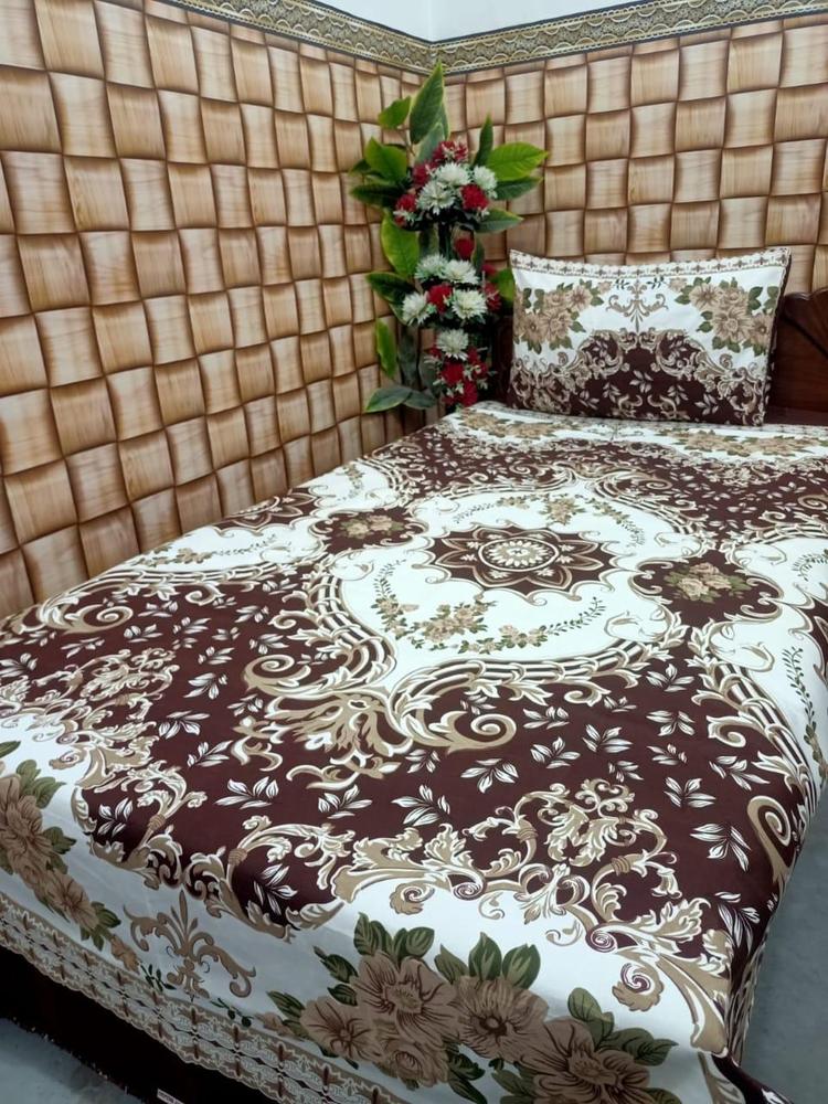 4 Pcs Crystal Cotton Printed Single Bedsheets