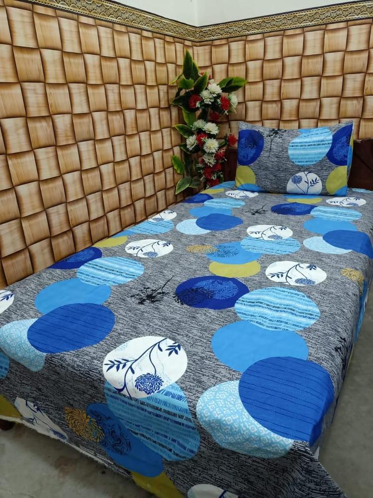 4 Pcs Crystal Cotton Printed Single Bedsheets