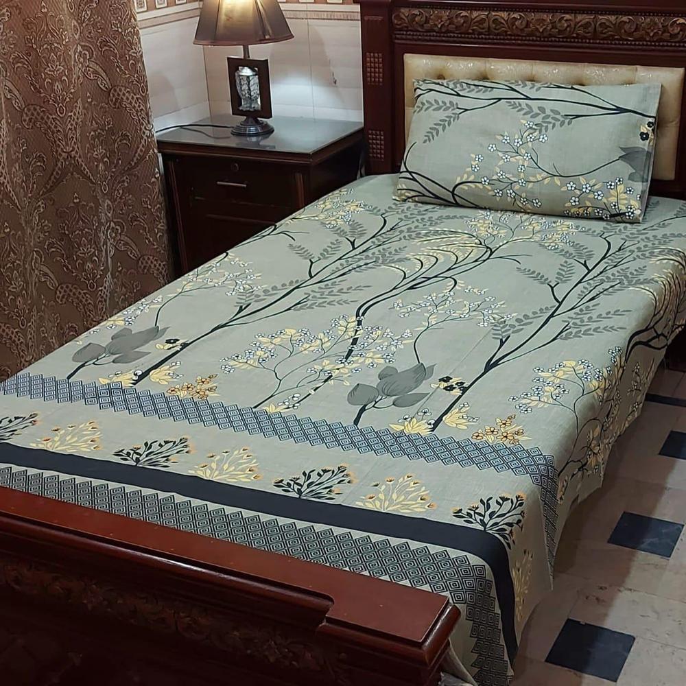 4 Pcs Crystal Cotton Printed Single Bedsheets