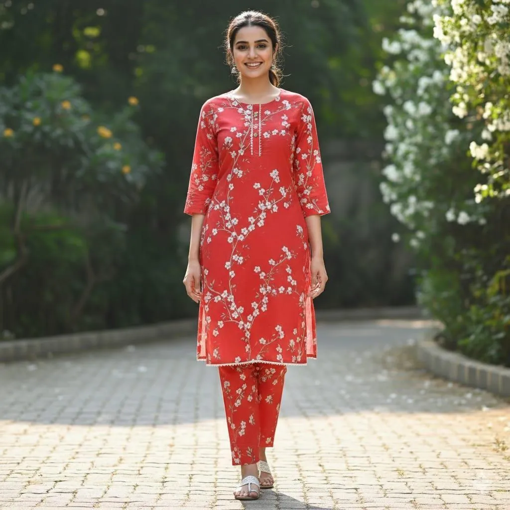 Chic Printed Women's Stitched Suit - 2 Pcs in Crystal Wool