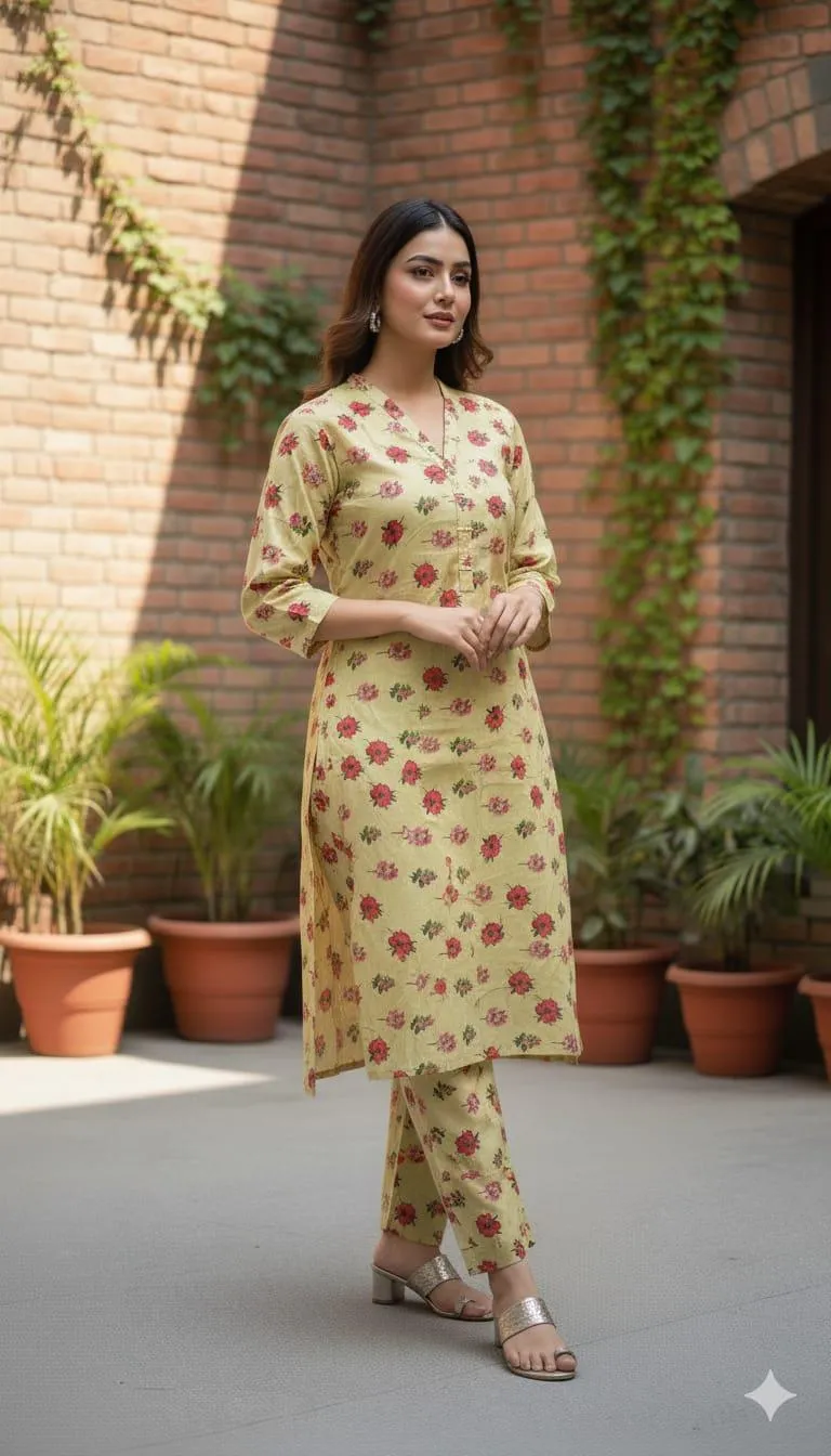 Chic Printed Crystal Wool Shirt and Trouser Set - 2 Pcs