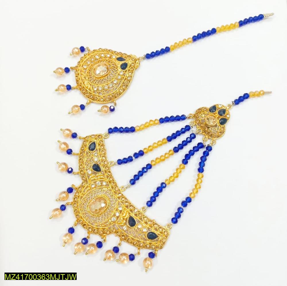 Golden Resin Jhumar With Bindiya Set