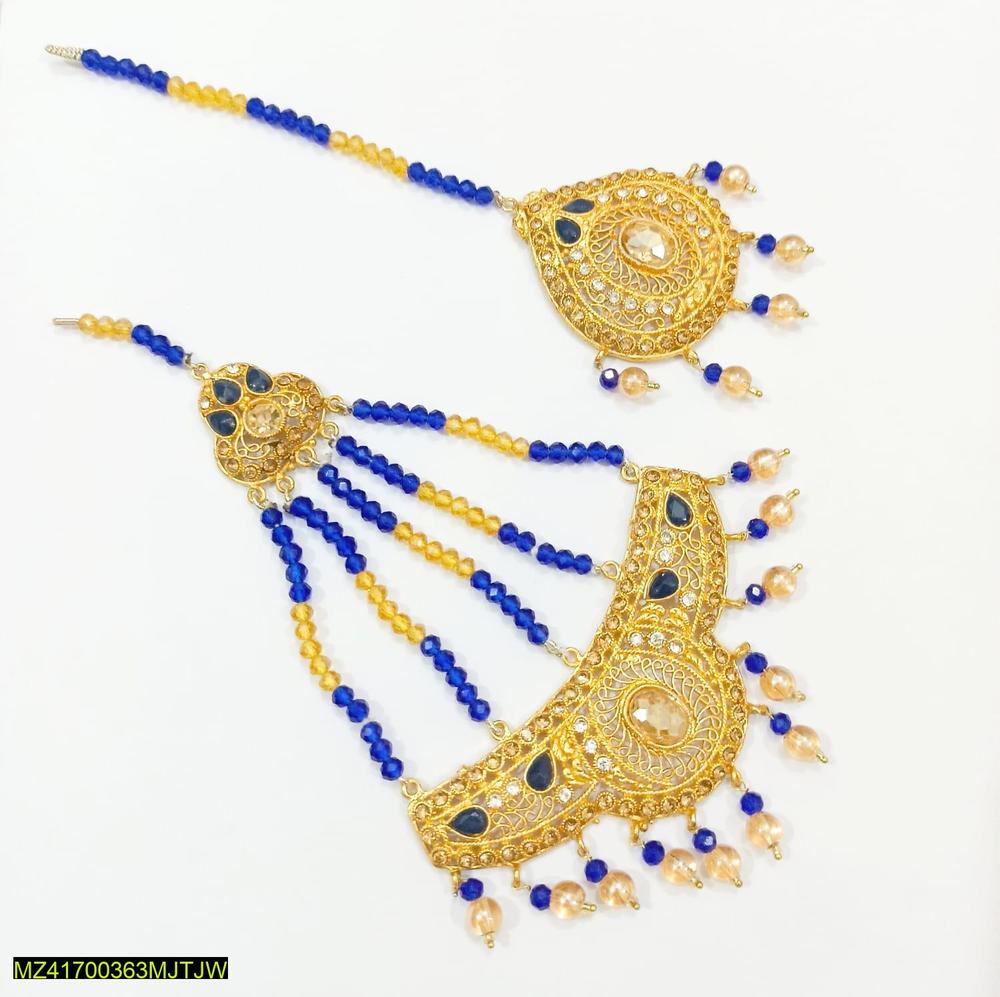 Golden Resin Jhumar With Bindiya Set