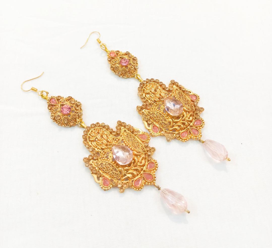 Pink 2 Pcs Layered Earrings - Stylish Casting Jewelry