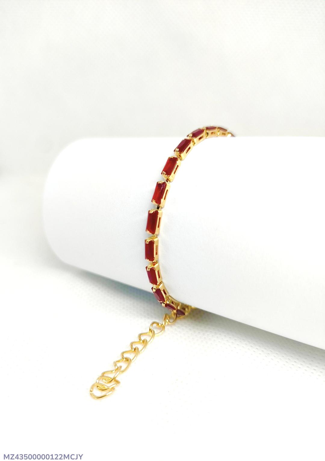 Red Gemstone Chain Bracelet for Women & Men