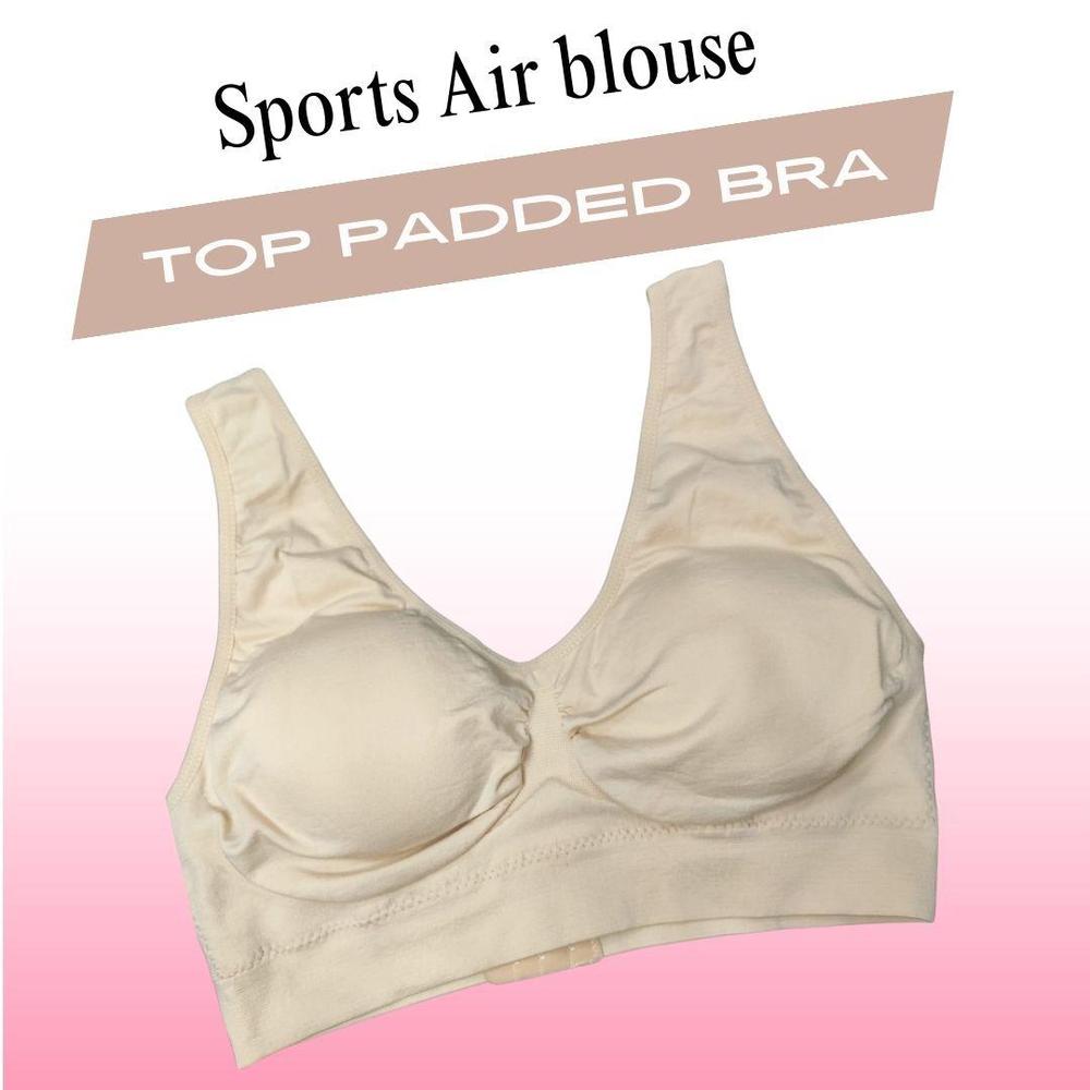 Top Padded Sports Bra, Beige
