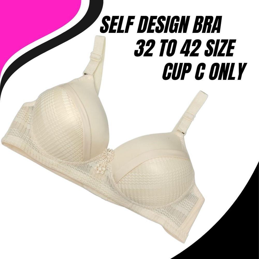Cotton Self Design Bra