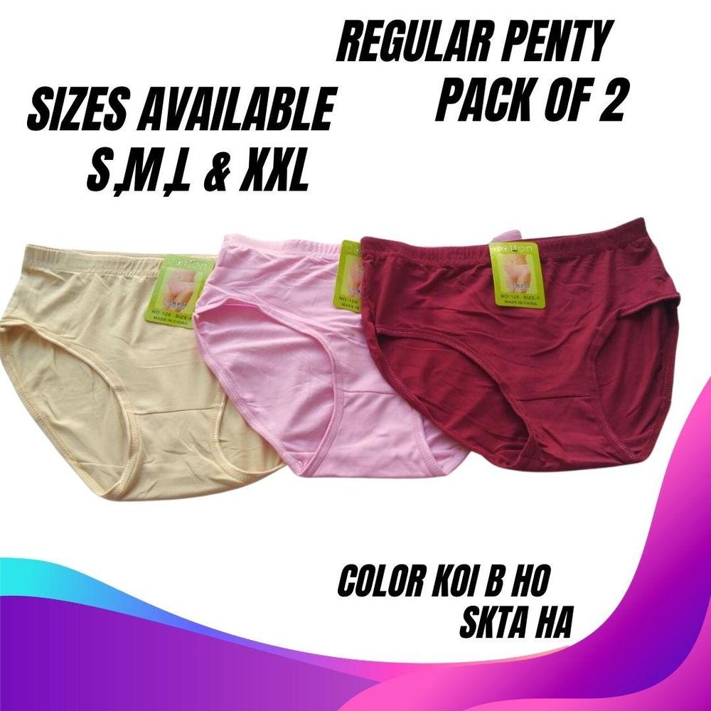 Cotton Plain Panties, Pack Of 2