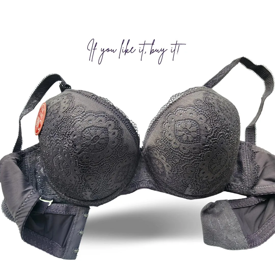 Nylon Lace Work Pushup Padded Bra
