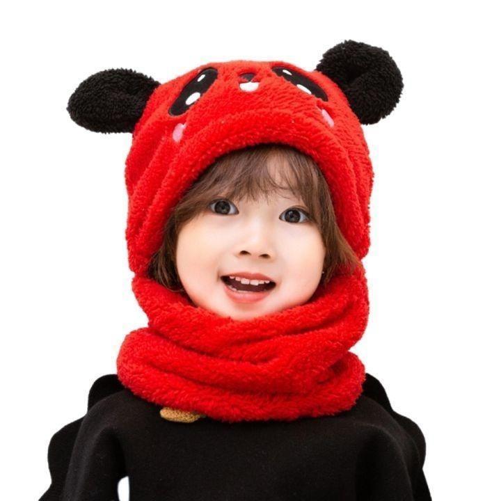 Beanie kids Winter Warm Caps with neckwarmer for Kids Girls Boys