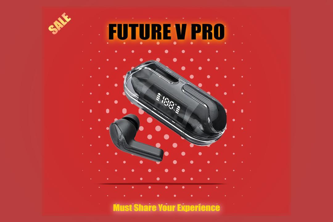 Future V Pro Capsule Shape Earbuds With Digital Display