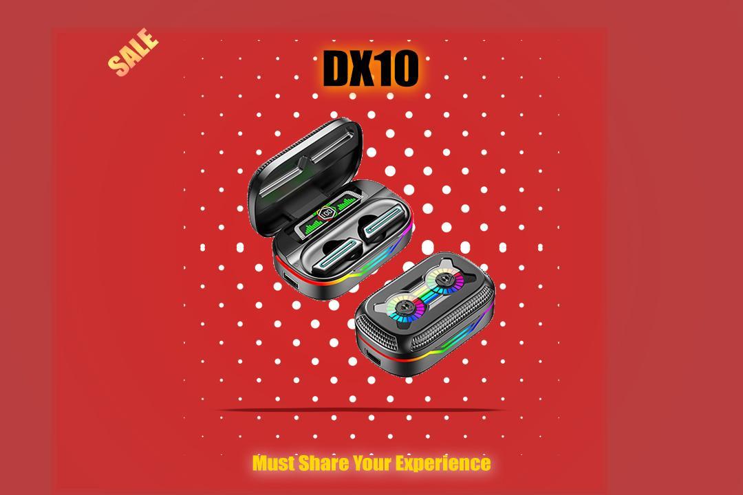 DX-10 Latest Gaming Earpods with Digital Display,RGB Lightening & Unique Design