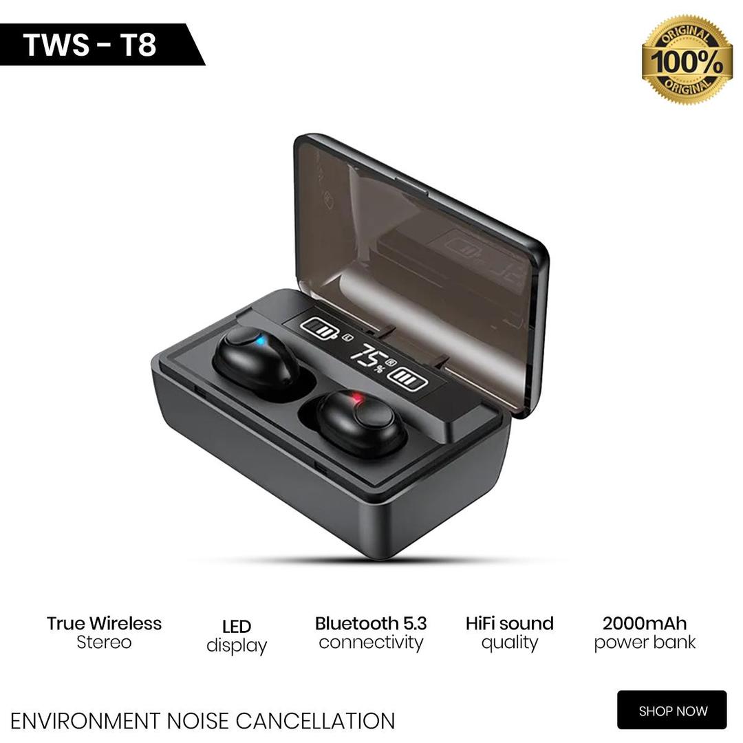 TWS T8 Wireless Earbuds With Digital Display