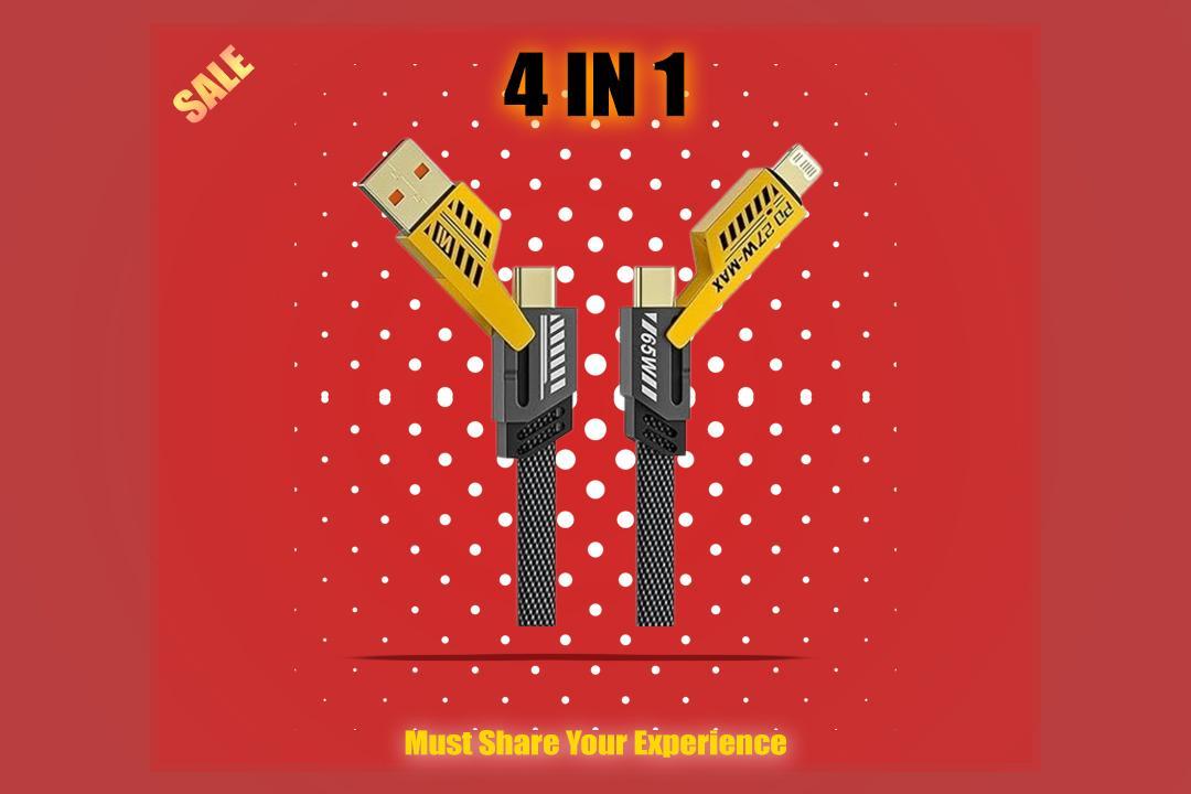 4 in 1 Super Fast Dual Type-C & USB Charging Cable