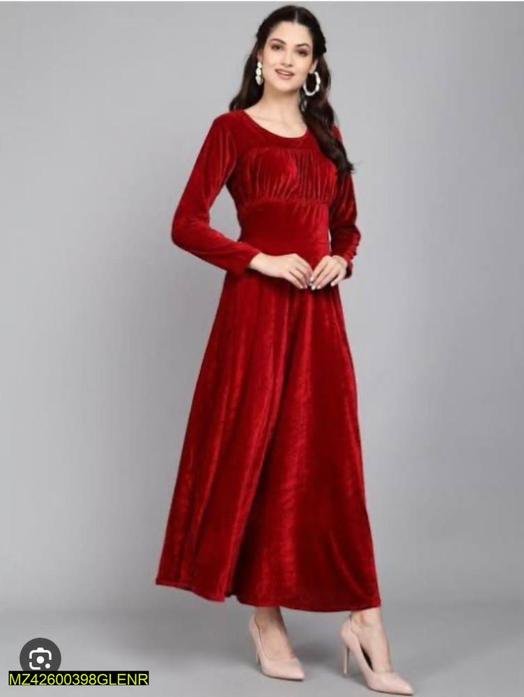 2 Pcs Women's Unstitched Velvet Printed Suit