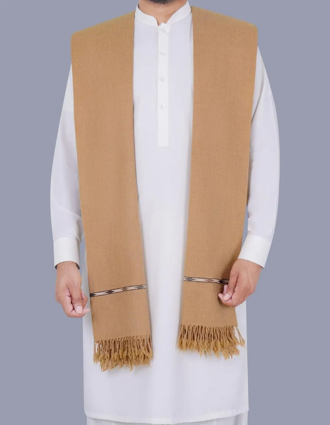 1 Pc Men's Wool Plain Shawl