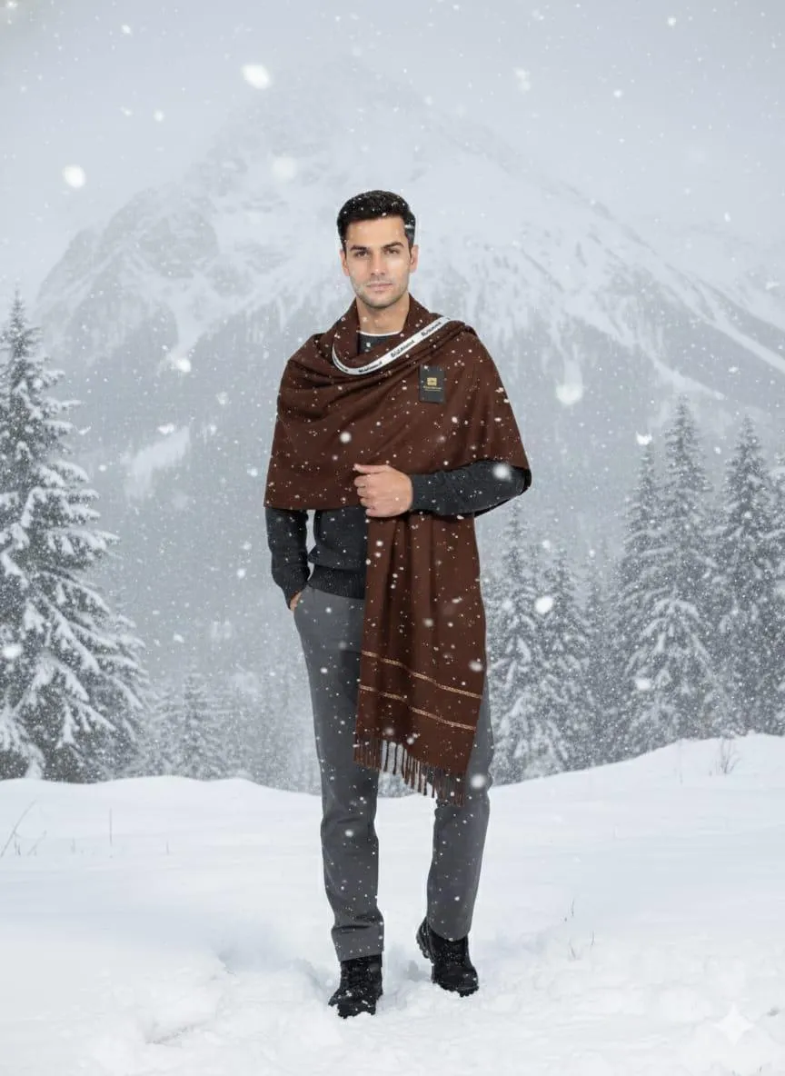 1 Pc Men's Wool Plain Shawl