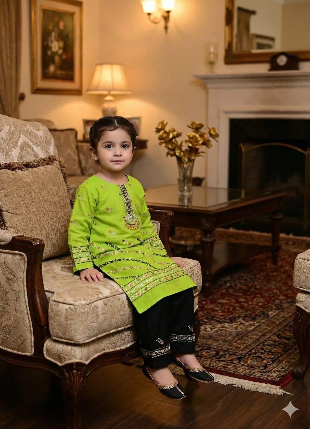 2 Pcs Girl's Lawn Embroidered Unstitched Suit