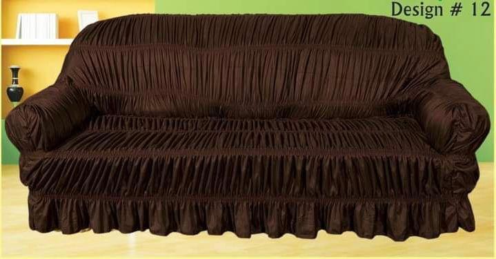 3 Pcs Jersey Self Textured Sofa Cover Set, 5 Seater