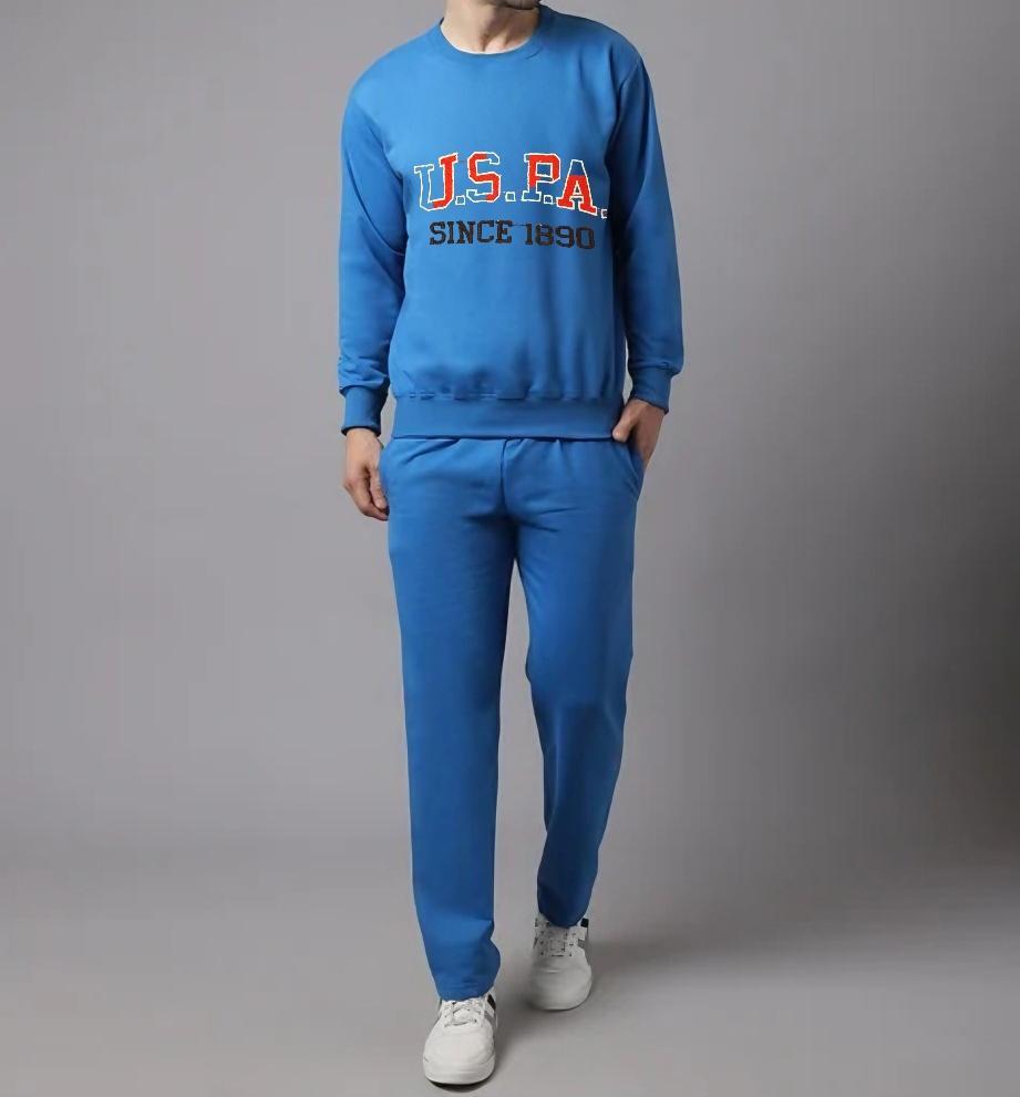 Men's Fleece Embroidered Sweatshirt Track Suit