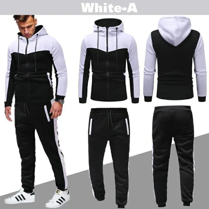 2 Pcs Men's Fleece Plain Hoodie Track Suit