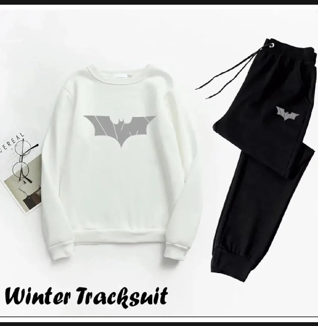 2 Pcs Men's Fleece Printed Track Suit