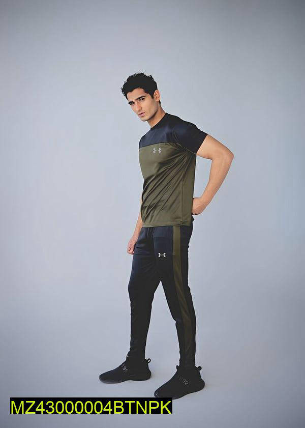 2 Pcs Men Stitched Micro Track Suit