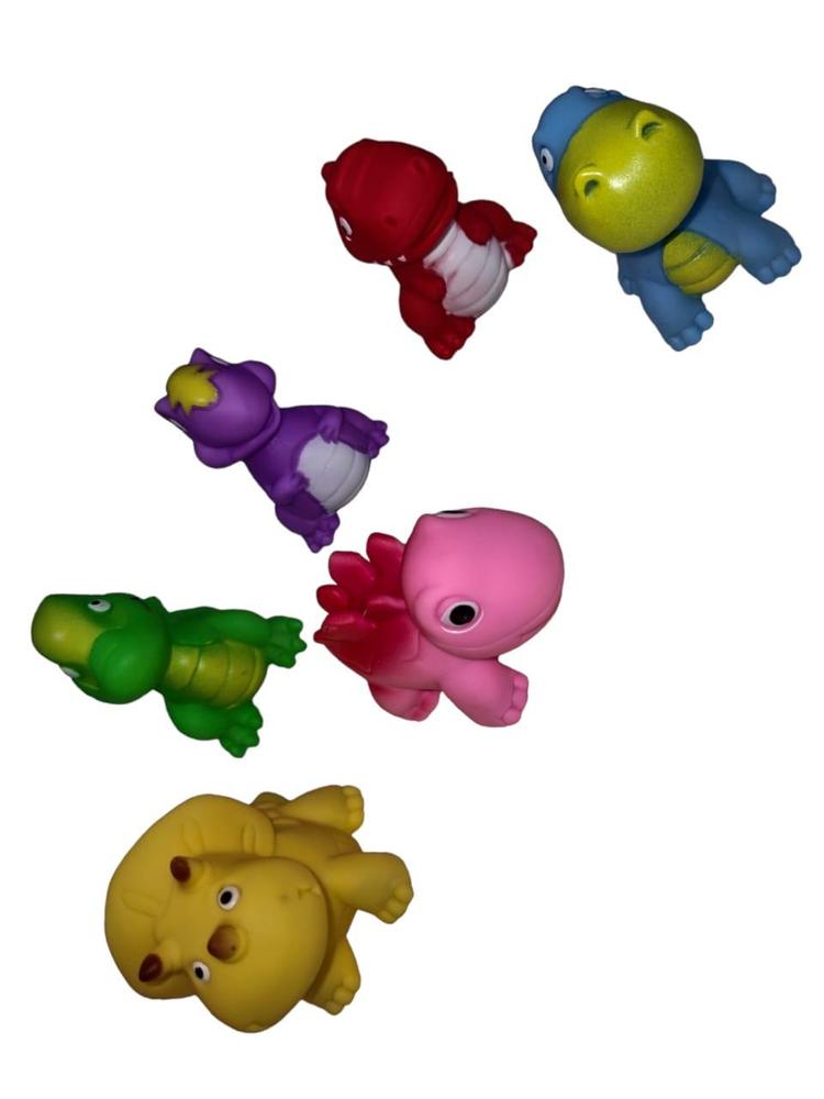 Colorful Rubber Squeeze Toys, Pack Of 6