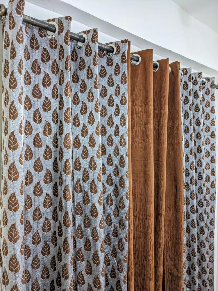 3 Pcs Jacquard Self Textured Curtain