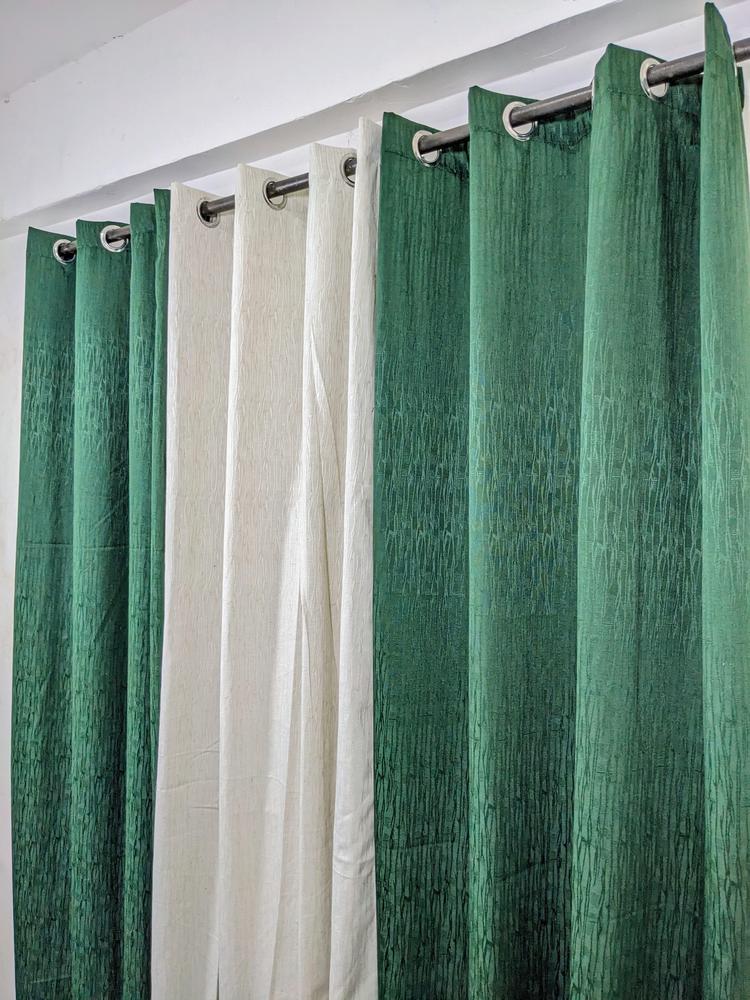 3 Pcs Jacquard Self Textured Curtain