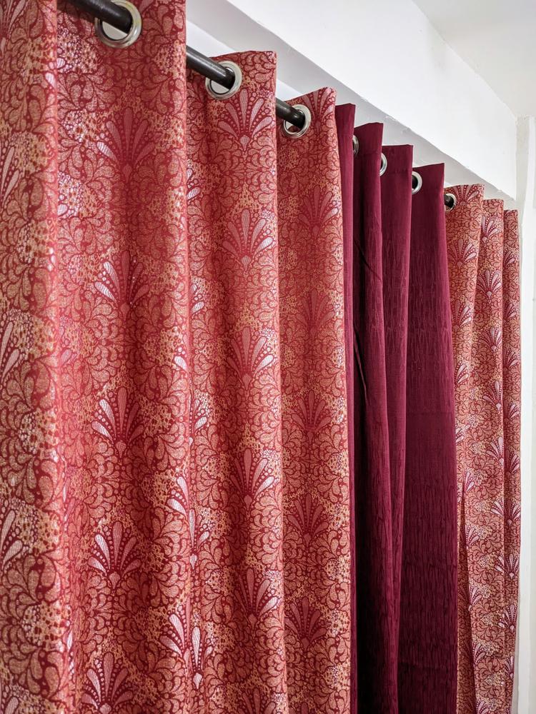 3 Pcs Jute Textured Indoor Home Curtains