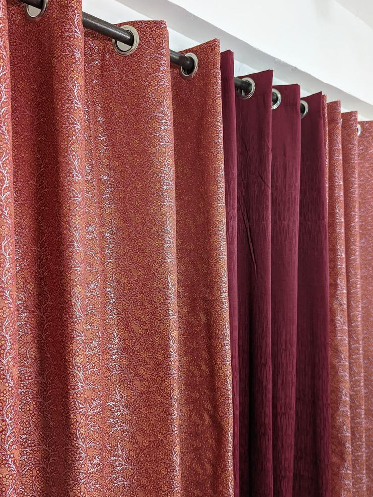 3 Pcs Jute Textured Indoor Home Curtains