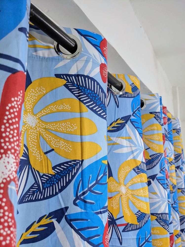 1 Pcs Cotton Duck Printed Curtains