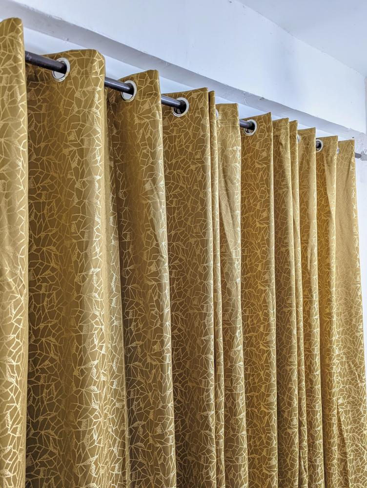 Golden Sparkle Jacquard Curtains 