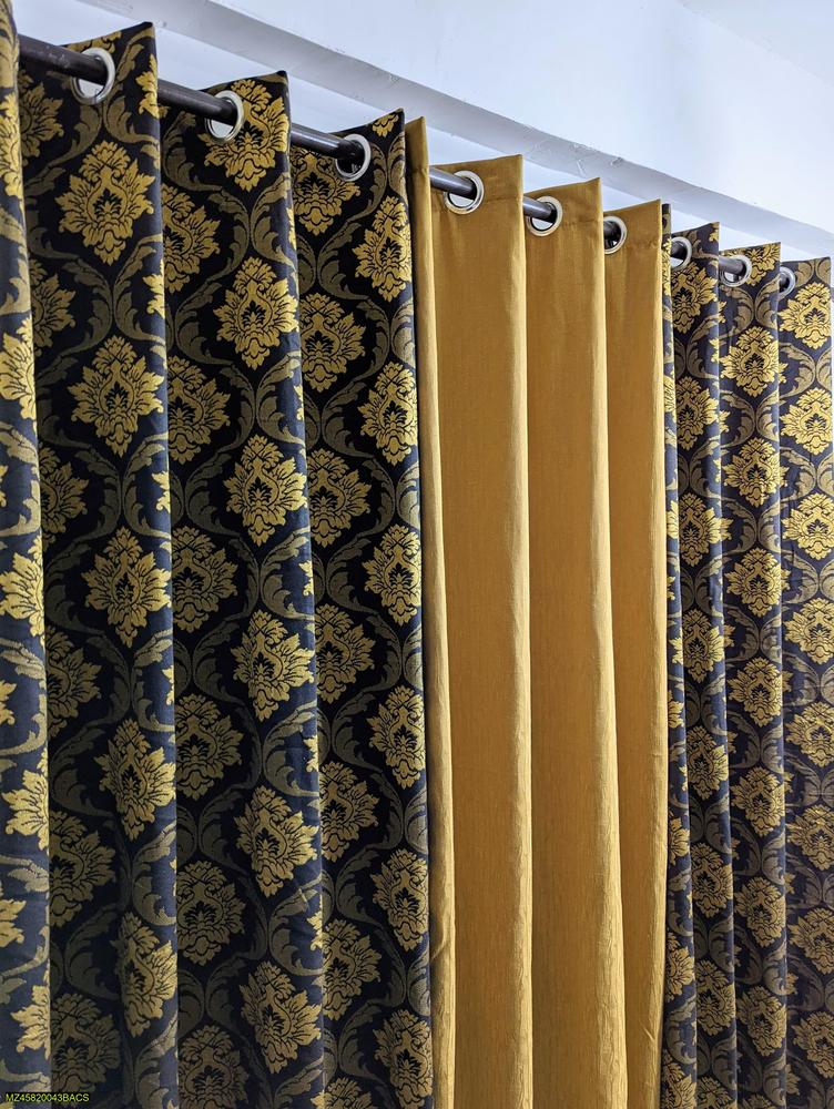 3 Pcs Velvet Jacquard Curtains