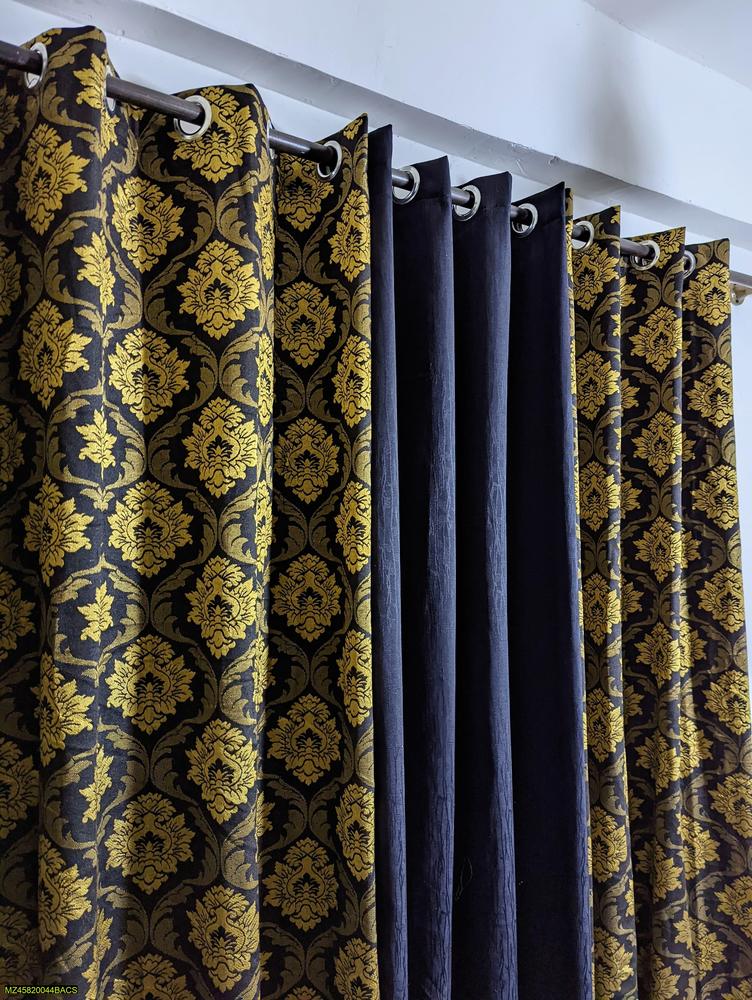 3 Pcs Velvet Jacquard Curtains