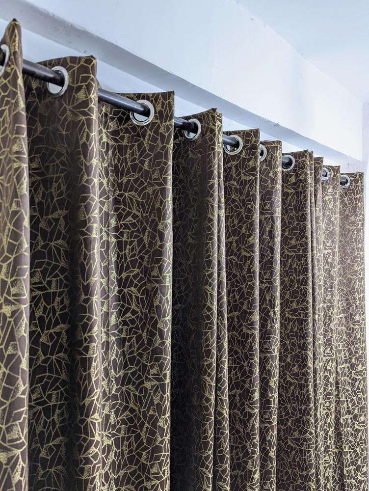 1 Pcs Golden Fancy Texture Curtains